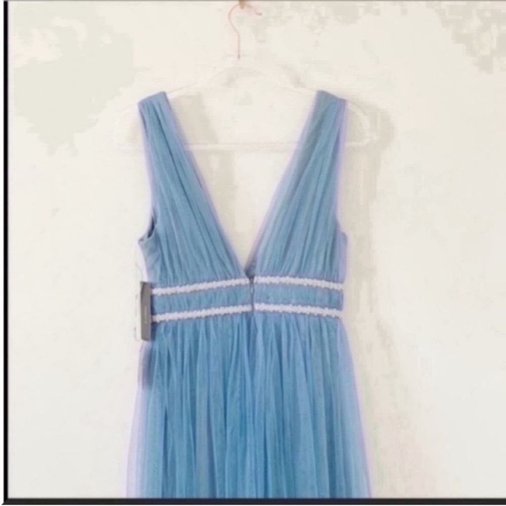 Lulu’s Delightful Occasion Blue Tulle Maxi Dress - Picture 5 of 5
